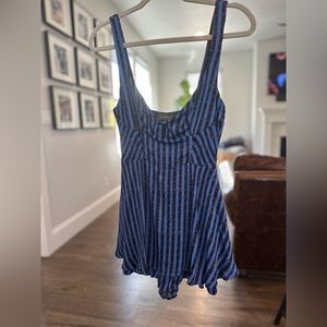 Urban outfitters romper dress. Blue with pattern, size small. NWT